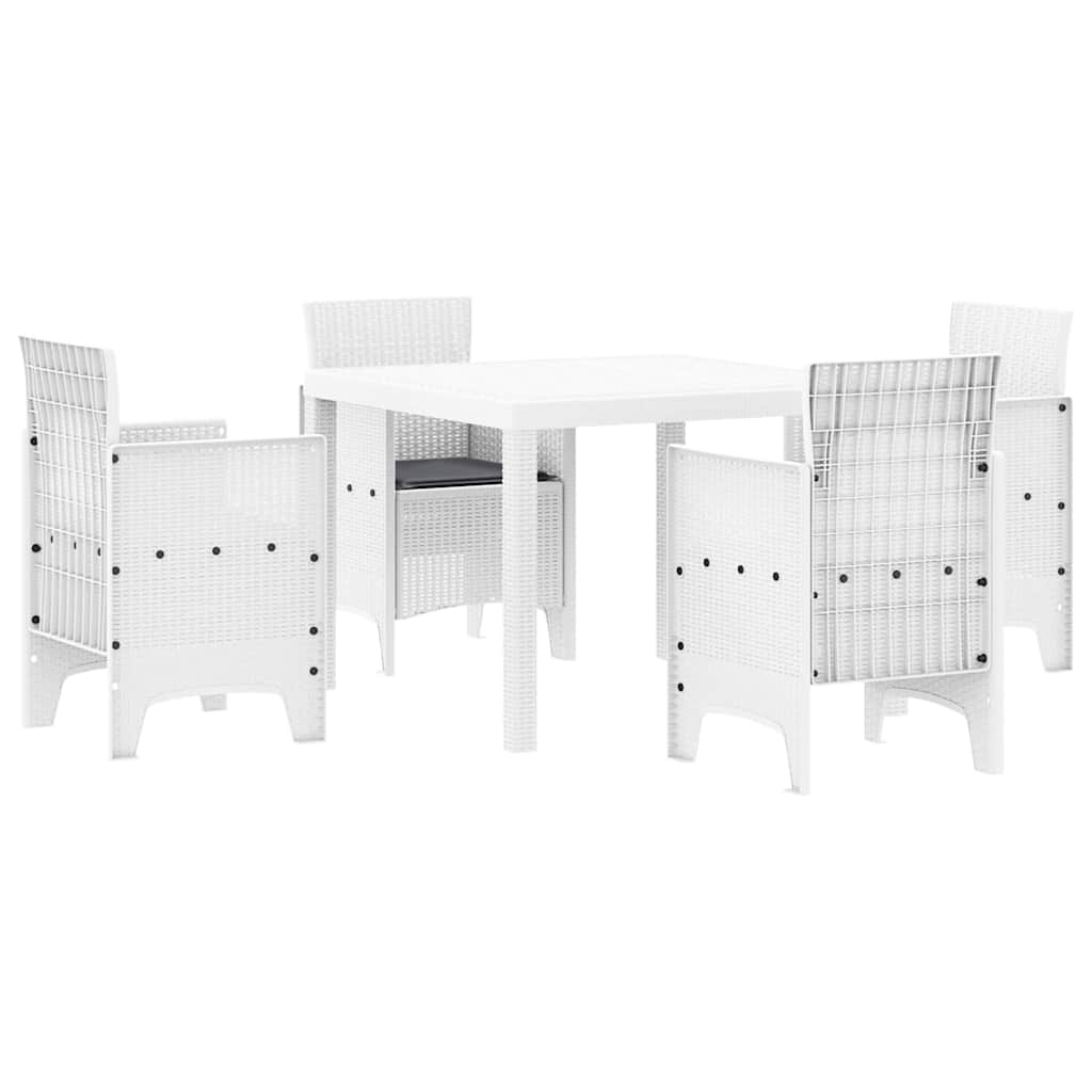 Garten Essgruppe 5 pcs Weiß Polypropylen