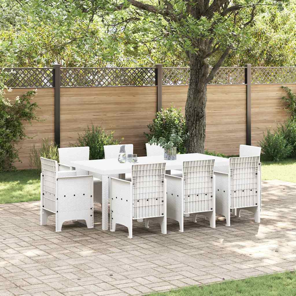 Garten Essgruppe 9 pcs Weiß Polypropylen