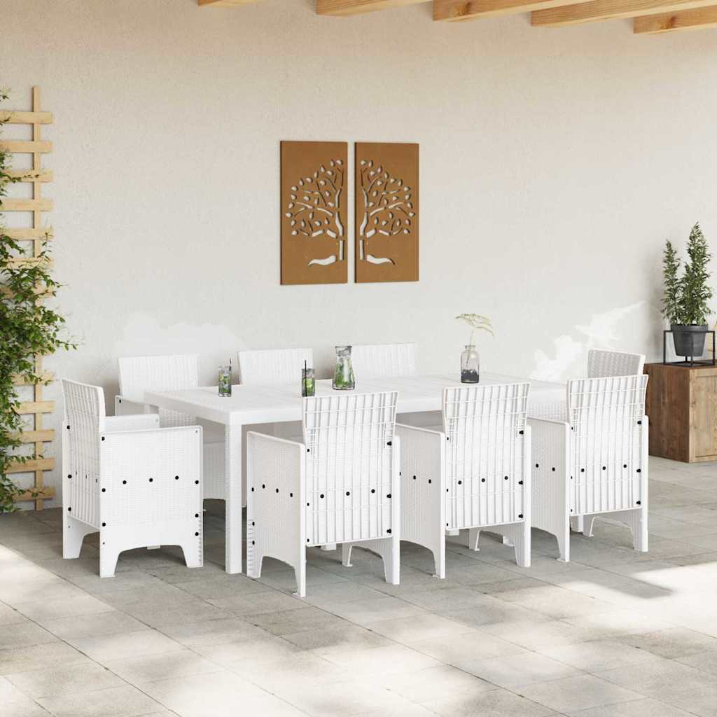 Garten Essgruppe 9 pcs Weiß Polypropylen