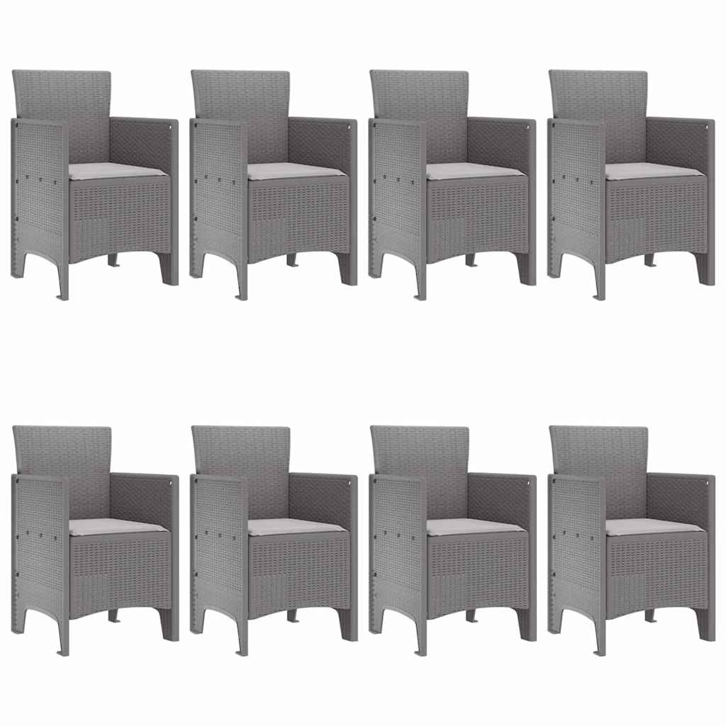 Garten Essgruppe 9 pcs Hellgrau Polypropylen