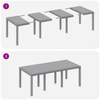 Garten Essgruppe 9 pcs Hellgrau Polypropylen