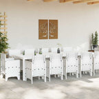 Garten Essgruppe 13 pcs Weiß und Hellgrau Poly-Rattan und Stahl