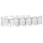 Garten Essgruppe 13 pcs Weiß und Hellgrau Poly-Rattan und Stahl