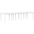 Garten Essgruppe 13 pcs Weiß und Hellgrau Poly-Rattan und Stahl