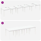 Garten Essgruppe 13 pcs Weiß und Hellgrau Poly-Rattan und Stahl