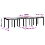 Garten Essgruppe 15 pcs Braun Polt Rattan