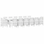 Garten Essgruppe 15 pcs Weiß Polt Rattan
