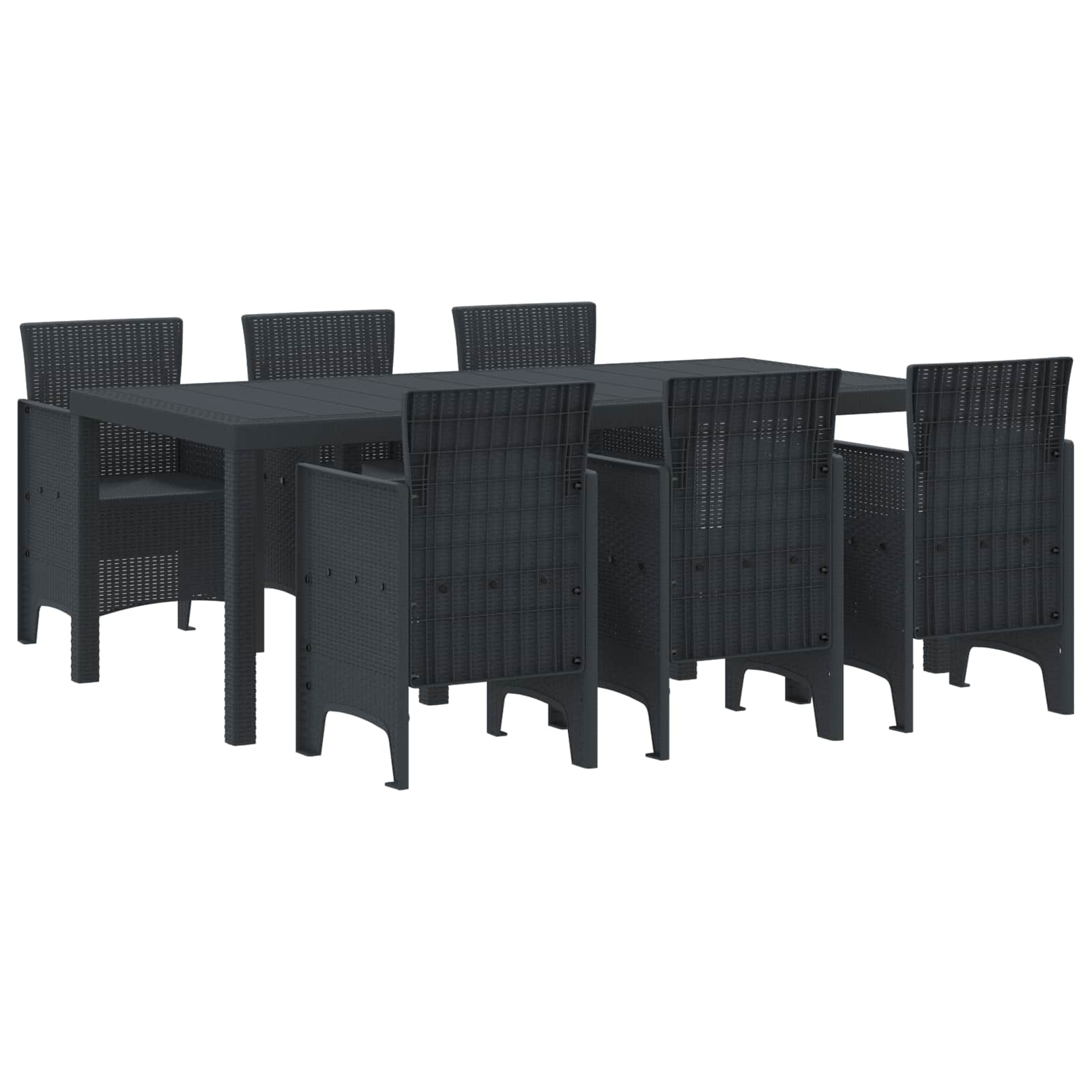 Garten Essgruppe 7 pcs Anthrazit Polypropylen