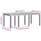 Garten Essgruppe 7 pcs Hellgrau Polypropylen
