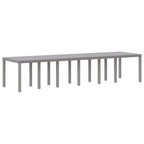 Garten Essgruppe 13 pcs Hellgrau Polt Rattan