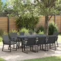 Garten Essgruppe 9 pcs Anthrazit Poly-Rattan