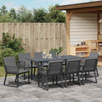 Garten Essgruppe 9 pcs Anthrazit Poly-Rattan