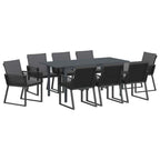 Garten Essgruppe 9 pcs Anthrazit Poly-Rattan