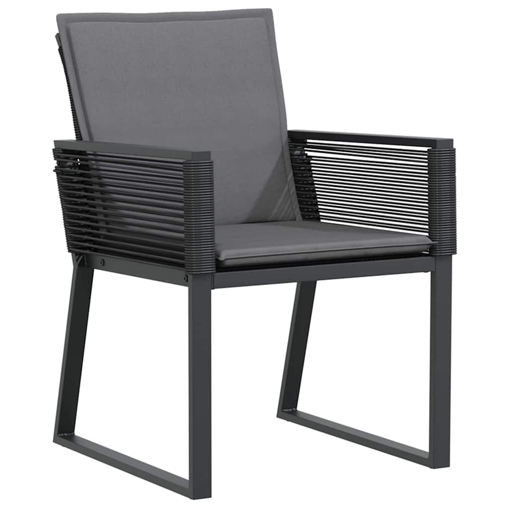 Garten Essgruppe 9 pcs Anthrazit Poly-Rattan