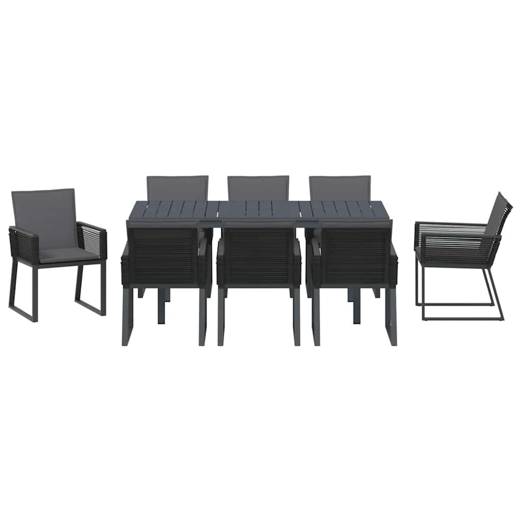 Garten Essgruppe 9 pcs Anthrazit Poly-Rattan