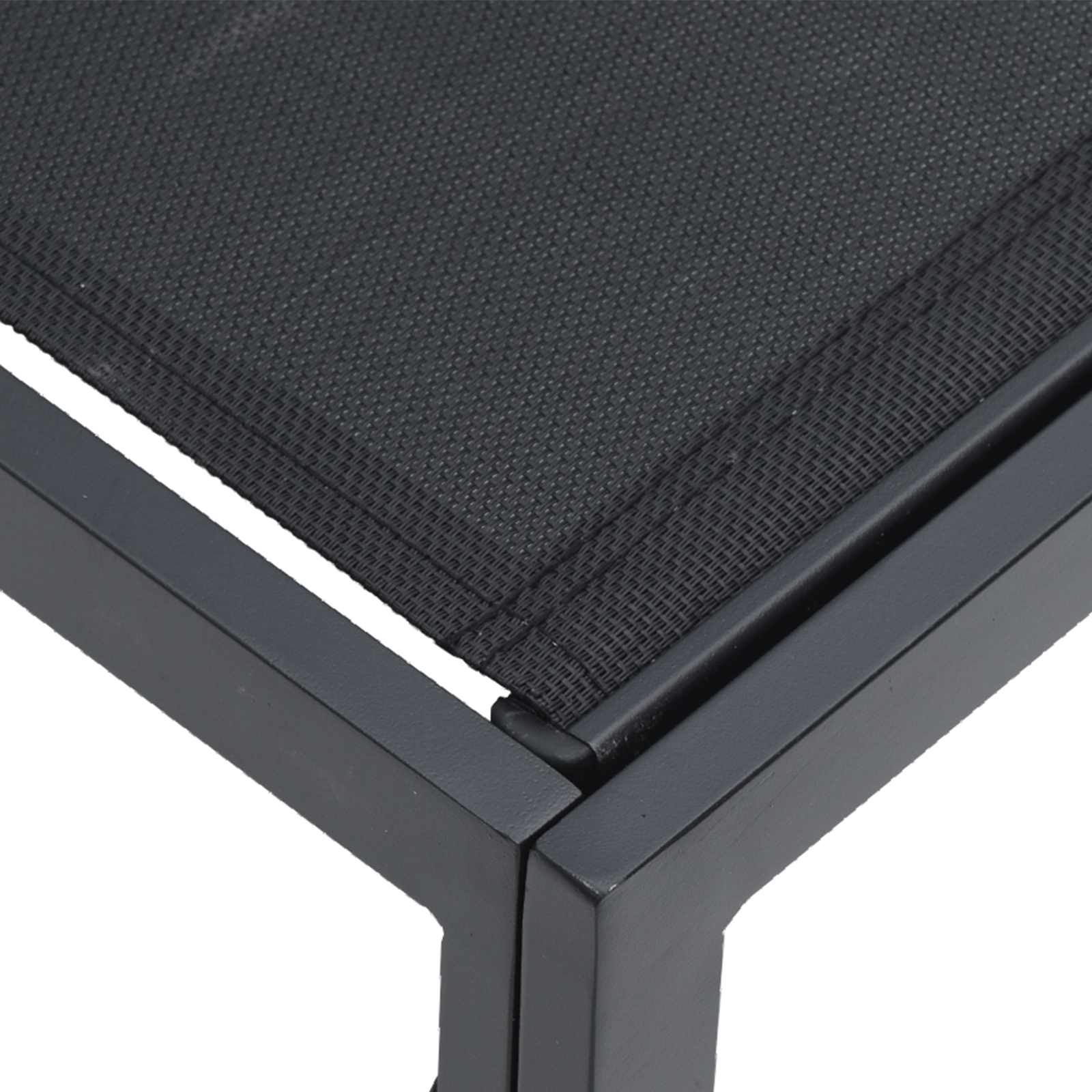 Gartensofa-set mit Kissen 6 pcs Schwarz Aluminium