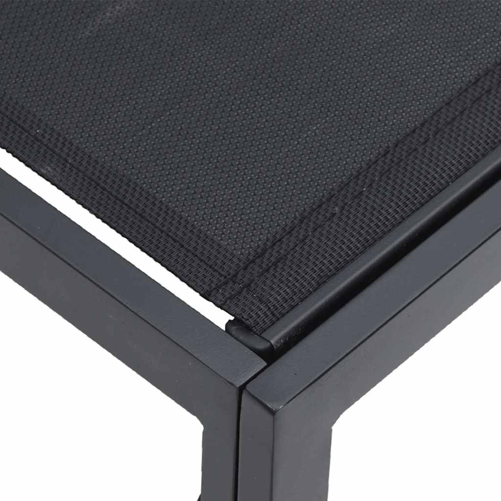 Gartensofa-set mit Kissen 5 pcs Schwarz Aluminium