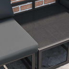Gartensofa-set mit Kissen 5 pcs Schwarz Aluminium