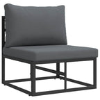 Gartensofa-set mit Kissen 5 pcs Schwarz Aluminium