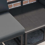 Gartensofa-set mit Kissen 10 pcs Schwarz Aluminium