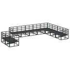 Gartensofa-set mit Kissen 10 pcs Schwarz Aluminium