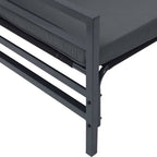Gartensofa-set mit Kissen 8 pcs Schwarz Stahl