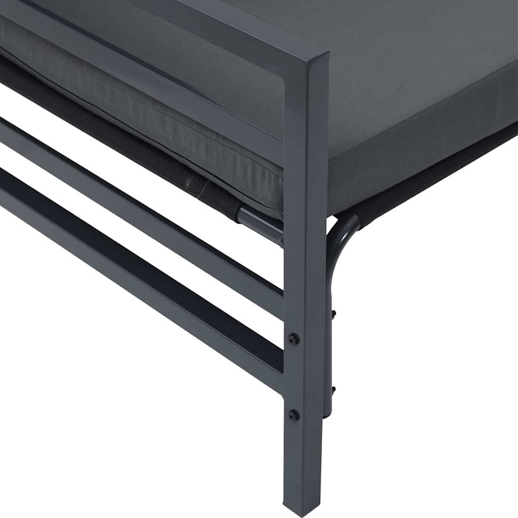 Gartensofa-set mit Kissen 8 pcs Schwarz Stahl
