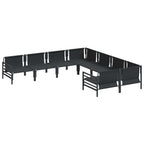 Gartensofa-set mit Kissen 8 pcs Schwarz Stahl
