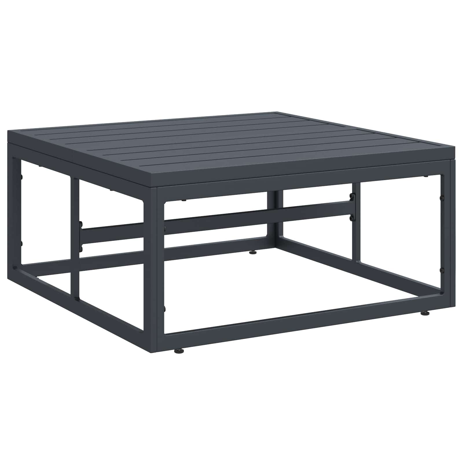 Gartensofa-set mit Kissen 7 pcs Schwarz Stahl