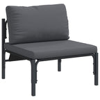 Gartensofa-set mit Kissen 7 pcs Schwarz Stahl