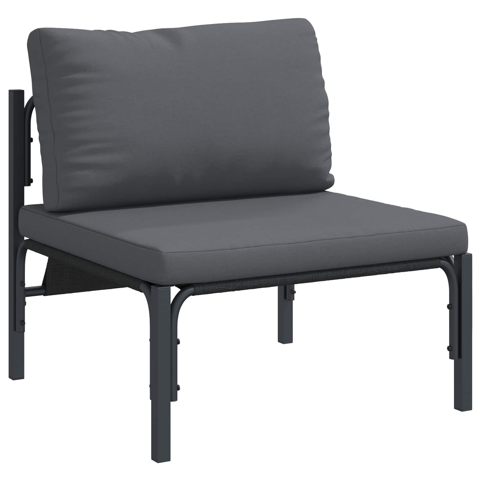 Gartensofa-set mit Kissen 7 pcs Schwarz Stahl