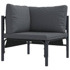 Gartensofa-set mit Kissen 10 pcs Schwarz Stahl