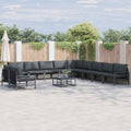 Gartensofa-set mit Kissen 12 pcs Schwarz Stahl