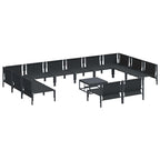 Gartensofa-set mit Kissen 13 pcs Schwarz Stahl