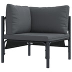 Gartensofa-set mit Kissen 13 pcs Schwarz Stahl