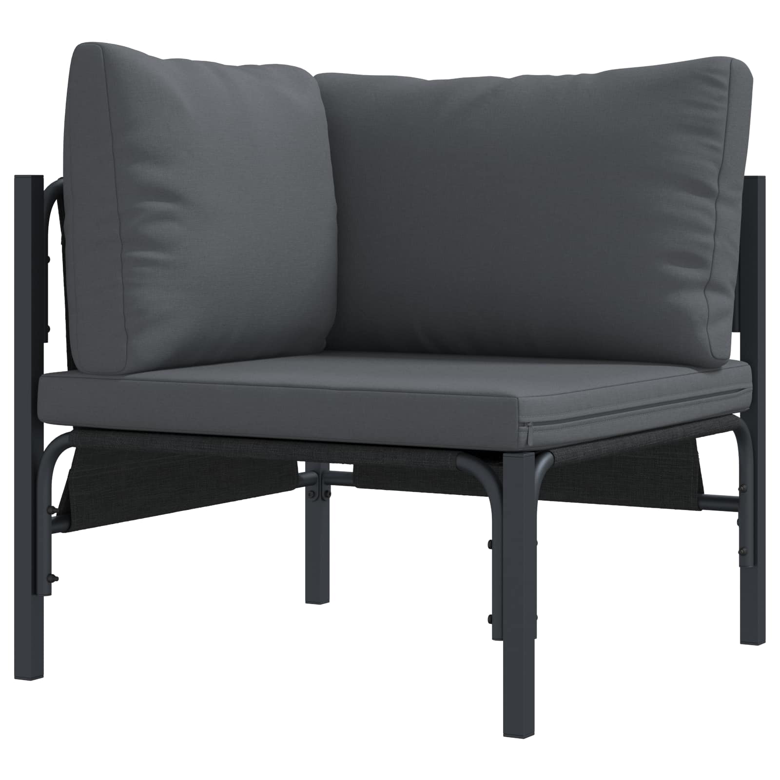Gartensofa-set mit Kissen 13 pcs Schwarz Stahl