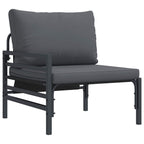 Gartensofa-set mit Kissen 13 pcs Schwarz Stahl
