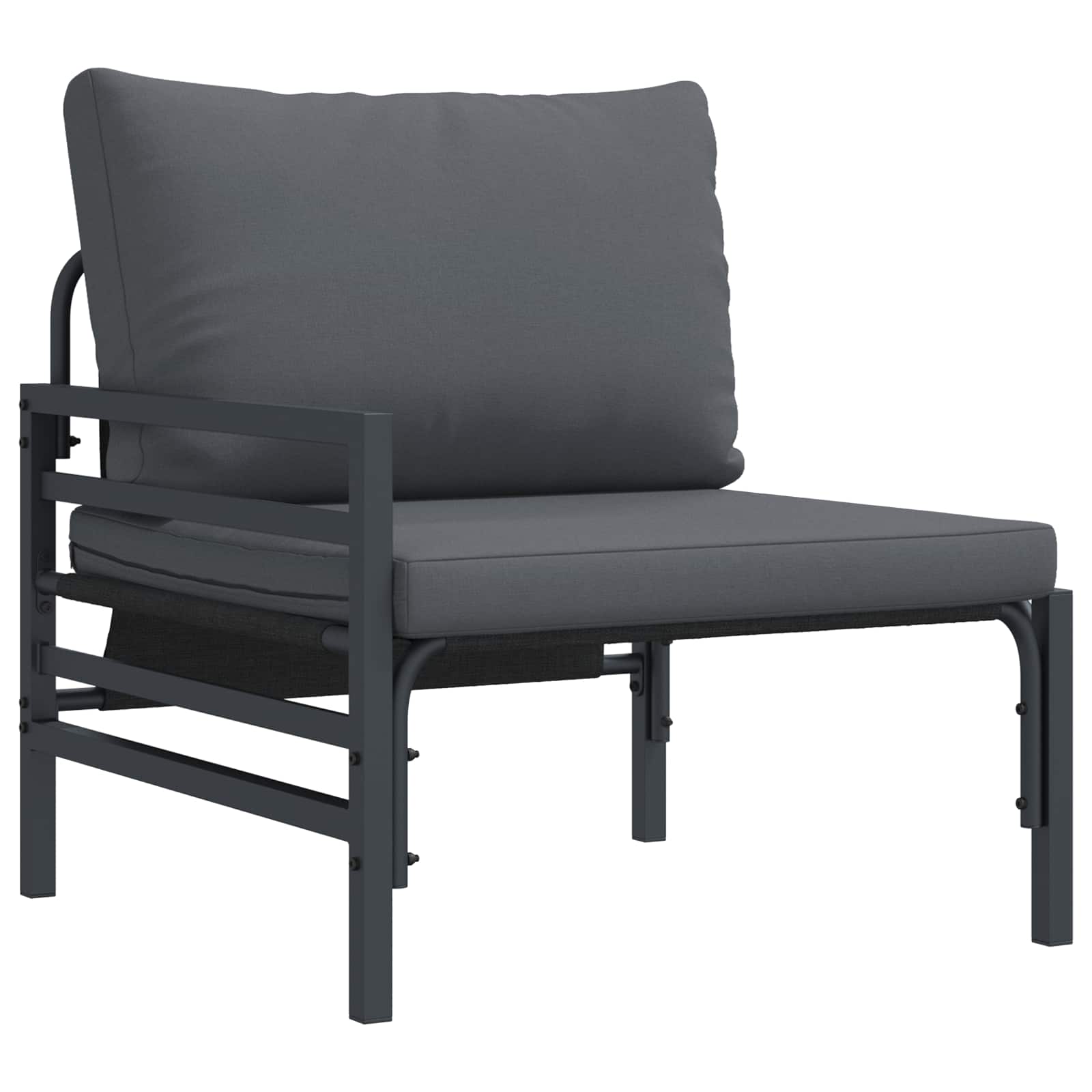 Gartensofa-set mit Kissen 13 pcs Schwarz Stahl