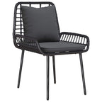 Gartenmöbel Set mit Kissen 4 pcs Schwarz und Creme Poly-Rattan