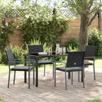 Garten Essgruppe 5 pcs Schwarz und Hellgrau PE-Rattan