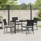 Garten Essgruppe 5 pcs Schwarz und Hellgrau PE-Rattan