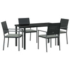 Garten Essgruppe 5 pcs Schwarz und Hellgrau PE-Rattan