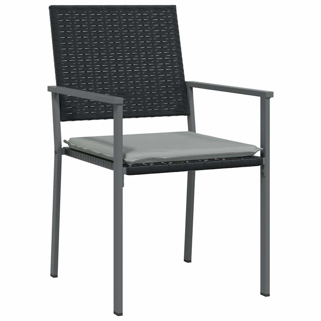 Garten Essgruppe 5 pcs Schwarz und Hellgrau PE-Rattan