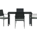 Garten Essgruppe 5 pcs Schwarz und Hellgrau PE-Rattan