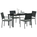 Garten Essgruppe 5 pcs Schwarz und Hellgrau PE-Rattan
