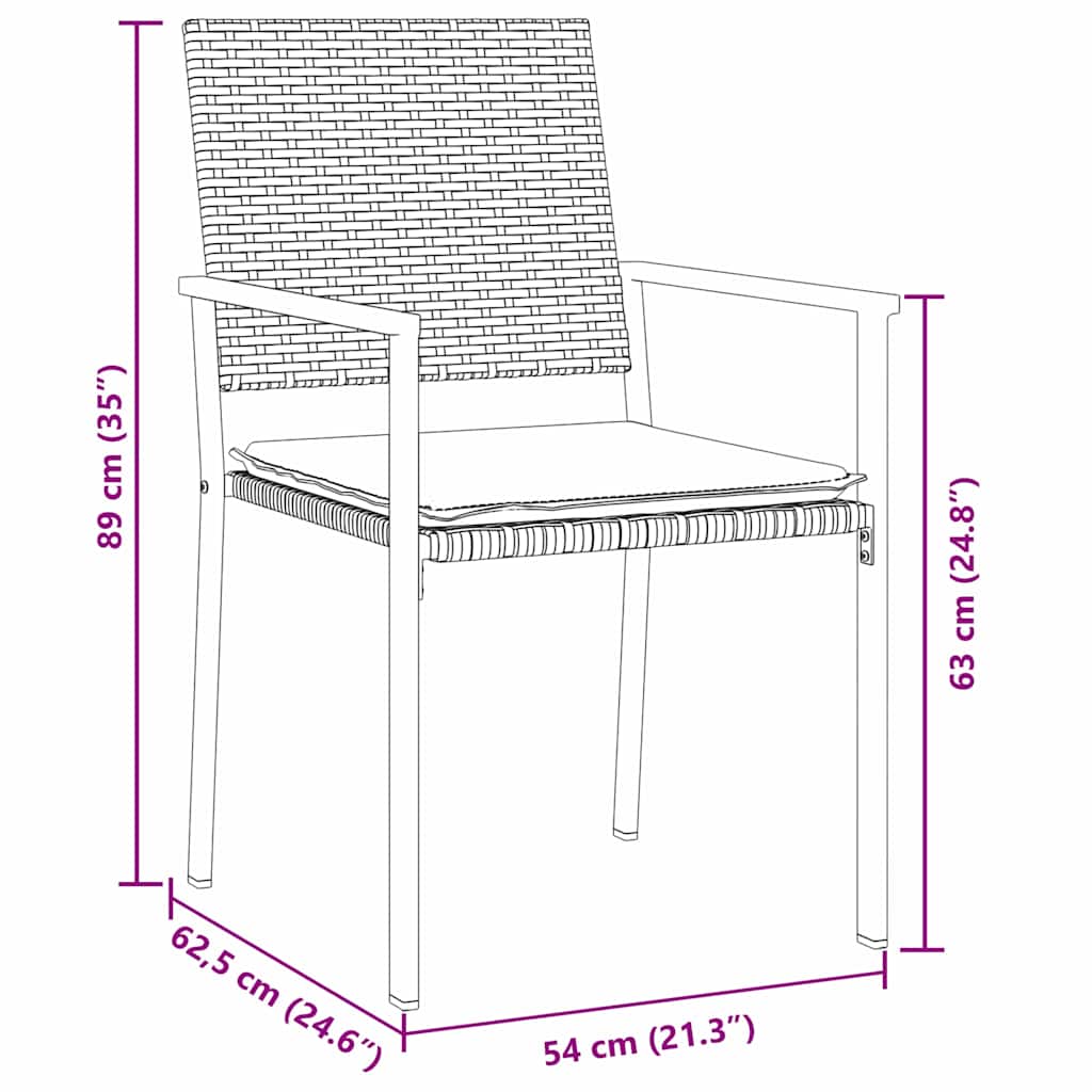 Garten Essgruppe 5 pcs Schwarz und Hellgrau PE-Rattan