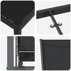 Garten Essgruppe 5 pcs Schwarz Pulverbeschichteter Stahl