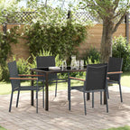 Garten Essgruppe 5 pcs Schwarz Pulverbeschichteter Stahl