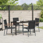 Garten Essgruppe 5 pcs Schwarz Pulverbeschichteter Stahl