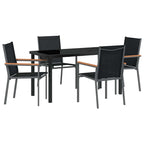 Garten Essgruppe 5 pcs Schwarz Pulverbeschichteter Stahl